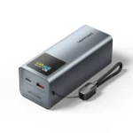 Vention FKCH0 100W 20000mAh Fast Charging Power Bank Price in Bangladesh - Grey high-power portable laptop charger with TFT display