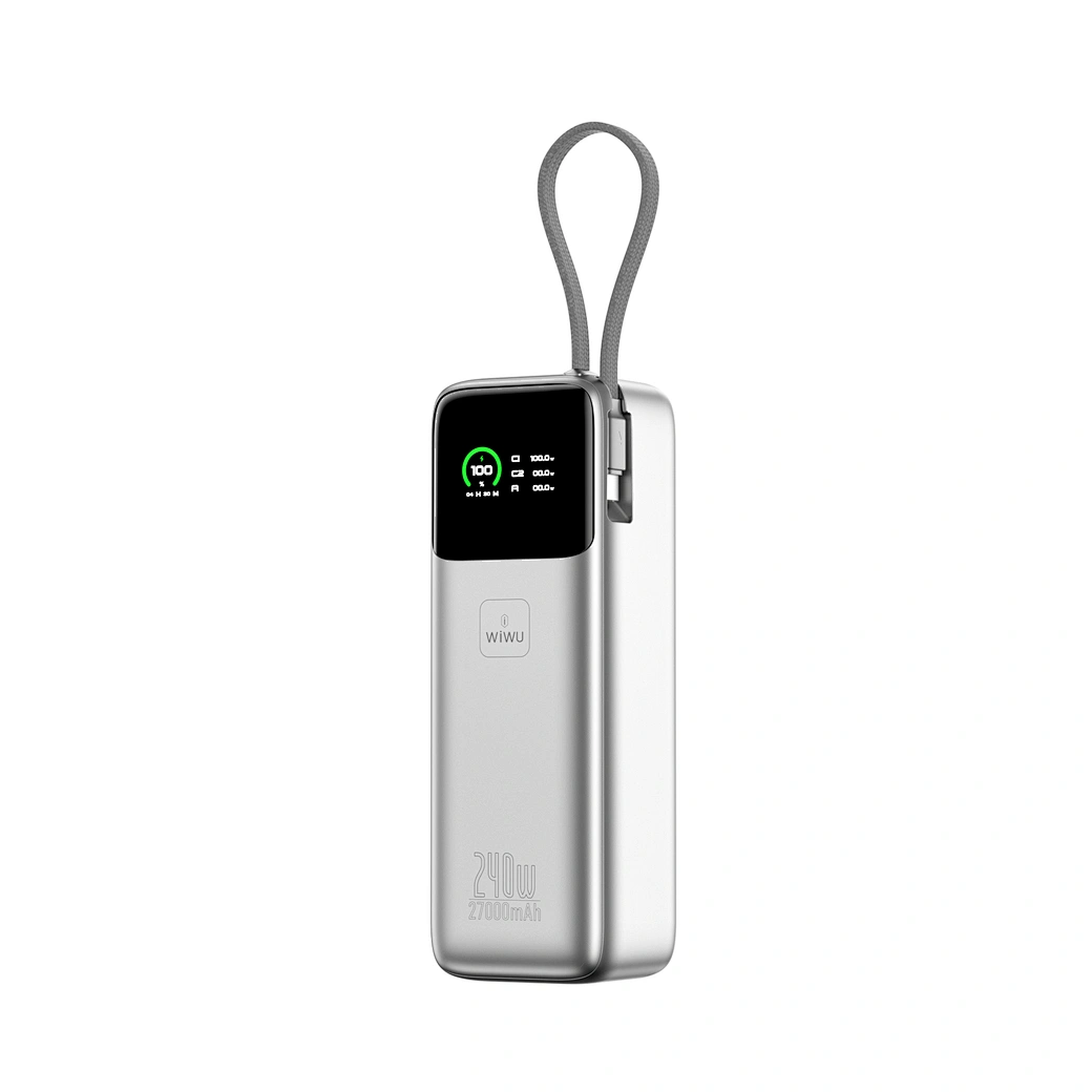 WiWU-PM201-Power-Mega-240W-Fast-Charge-27000mAh-Power-Bank-1 WiWU PM201 Power Mega 240W Fast Charge Power Bank Price in Bangladesh - High-capacity 27000mAh laptop power bank with TFT display