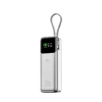 WiWU PM301 Power Mega 130W Fast Charge Power Bank Price in Bangladesh - Heavy-duty laptop power bank with TFT display and built-in cable