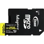 TEAM A2 PRO+ 256GB MicroSDXC UHS-I U3 V30 Memory Card with Adapter