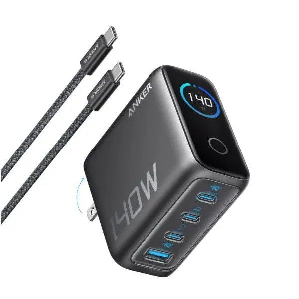 Anker Charger 140W 4 Port PD 3 1 with USB C Cable Dark Gray
