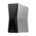 TP-Link Archer BE805 BE19000 Tri-Band WiFi 7 Router Price in BD - Front view of the black TP-Link Archer BE805 Wi-Fi 7 router with internal antennas.