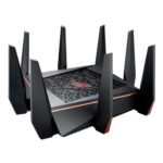 ASUS ROG Rapture GT-AC5300 Tri-Band WiFi Gaming Router Price in BD - Aggressive black gaming router design with eight external antennas.