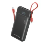 AWEI S22 35W 20000mAh Power Bank Price in Bangladesh - High-capacity portable charger with built-in dual cables and digital display