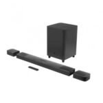 JBL Bar 9.1-Channel Soundbar with Wireless Subwoofer Price in BD - Premium black soundbar system with detachable wireless surround speakers and large subwoofer.
