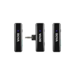 BOYA BOYALINK All-in-One Design Wireless Microphone System Price in BD - Charging case with clip-on transmitters and modular receiver plugs.
