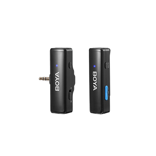 boyalink-a1-01-500x500 Boya BOYALINK A1 All-In-One Design Wireless Microphone System Price in BD - Black clip-on transmitter and modular receiver with multiple connectors.