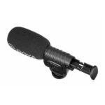 BOYA BY-BM3011 Compact Shotgun Microphone Price in BD - Black compact directional camera microphone with shock mount.