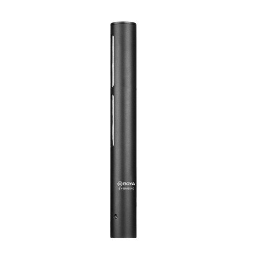 Boya BY-BM6040 Cardioid Shotgun Microphone Price in BD - Boya BY-BM6040 shotgun microphone with foam windscreen, fur windshield, and XLR cable.