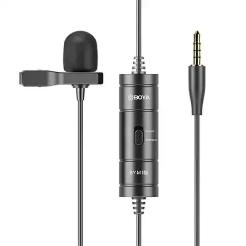 BOYA BY-M1S Universal Lavalier Microphone Price in BD - BOYA BY-M1S clip-on lapel microphone with 6m cable and 3.5mm jack.