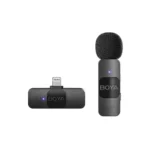 BOYA BY-V1 Ultracompact 2.4GHz Wireless Microphone System for iOS Device Price in BD - White clip-on wireless transmitter and Lightning receiver.