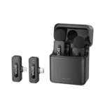 The Boya BY-V3 Combo is an ultracompact dual-channel 2.4GHz wireless microphone system featuring dual transmitters, Type-C and Lightning connectivity options, one-click noise cancellation, and a portable charging case. Dual-transmitter setup (2 TX + 1 RX) for two-person interviews and mobile vlogs. Compatible with both iOS Lightning and Android USB-C mobile devices. 2.4GHz wireless transmission with up to a 100-meter operating range. One-click environmental noise cancellation mode for crystal-clear vocals. Long battery life offering up to 9 hours of continuous operation per charge. Fast nationwide doorstep delivery via Steadfast Courier.