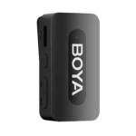 BOYA BY-V35 2.4 GHz Dual-Channel Wireless Microphone For Camera Price in BD - Front view of BOYA BY-V35 transmitters, 3.5mm camera receiver, and charging case.