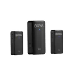 Boya BY-WMic5-M2 Ultracompact 2.4GHz Dual-Channel Wireless Microphone System Price in BD - Boya BY-WMic5-M2 transmitters, receiver, and windshield accessories.