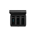 BOYA BY-XM6-K2 2.4GHz Ultra-compact Wireless Microphone System Kit Price in BD - BOYA BY-XM6-K2 dual transmitters, receiver, and charging case.