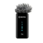 BOYA BY-XM6-S2 2.4GHz Dual-Channel Wireless Microphone System Price in BD - Compact black dual transmitters and receiver with OLED screens and lavalier mics.