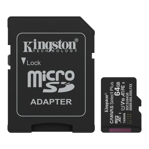 Kingston Canvas Select Plus 64GB UHS-I microSDXC Memory Card With SD Adapter Price in Bangladesh - Class 10 mobile storage card
