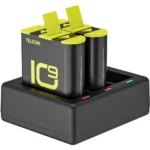 TELESIN 3 Slots Battery Charger For GoPro Hero 9 10 with 2 Pcs Batteries Set