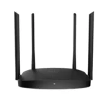 Hikvision DS-3WR12C AC1200 1200Mbps Dual Band WiFi Router Price in BD - Sleek black dual-band router design with four external antennas.