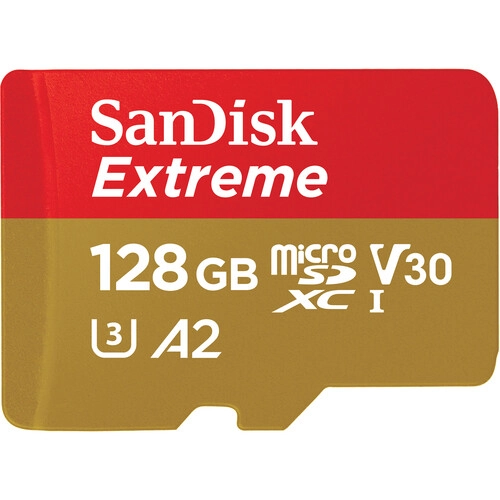 extreme-128gb-01-500x500 SanDisk Extreme 128GB 190MB/s microSDXC UHS-I Memory Card Price in BD - Gold and red micro SDXC card featuring 190MB/s transfer speed rating