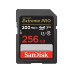 SanDisk Extreme PRO 256GB 200MB/s SDXC UHS-I Memory Card Price in BD - Black and gold full-size SDXC memory card featuring 200MB/s transfer speed rating and 256GB capacity