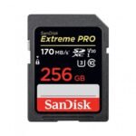 SanDisk Extreme PRO 256GB 170MB/s SDXC UHS-I Memory Card Price in BD - Black and gold full-size SDXC memory card featuring 170MB/s transfer speed rating and 256GB capacity