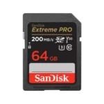 SanDisk Extreme PRO 64GB 200MB/s SDXC UHS-I Memory Card Price in BD - Black and gold full-size SDXC memory card featuring 200MB/s transfer speed rating