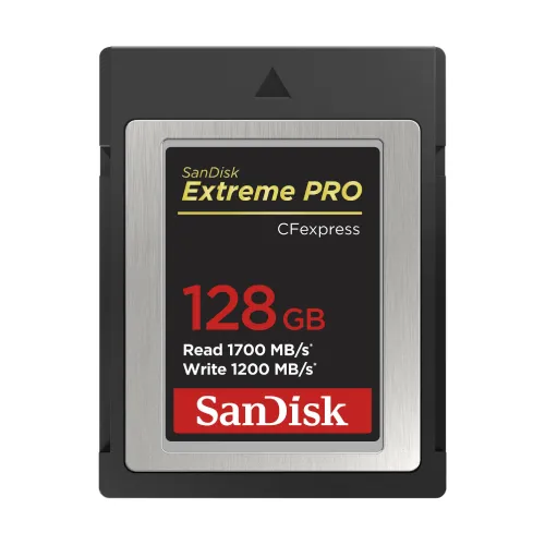 SanDisk Extreme PRO CFexpress Type B 128GB Memory Card Price in BD - Black and gold CFexpress Type B memory card featuring 1700MB/s speed rating and 128GB capacity