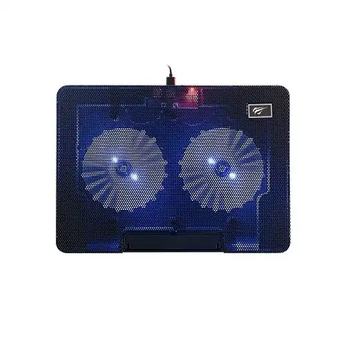 Havit F2027 Laptop Cooling Pad Price in BD - Top view of Havit F2027 dual fan laptop cooling pad with LED lights