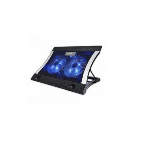 Havit F2051 Laptop Cooler Pad Price in BD - Front view of Havit F2051 dual blue LED fan laptop cooling pad