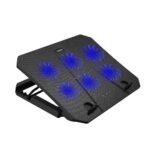 Havit F2078 Laptop Cooling Pad Price in BD - Front view of Havit F2078 gaming laptop cooler with 6 fans and LED lighting