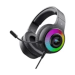 Havit Gamenote H2042d RGB Wired Gaming Headphone Price in BD - Front view of Havit Gamenote H2042d gaming headphone with RGB lighting and microphone