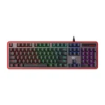 Havit Gamenote KB870L RGB Mechanical Gaming Keyboard Price in BD - Top view of Havit Gamenote KB870L RGB mechanical gaming keyboard on desk