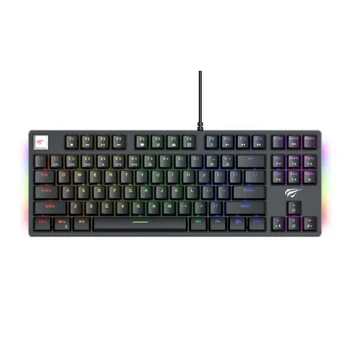 Havit Gamenote KB890L RGB Mechanical Gaming Keyboard Price in BD - Top view of Havit Gamenote KB890L RGB mechanical gaming keyboard on desk