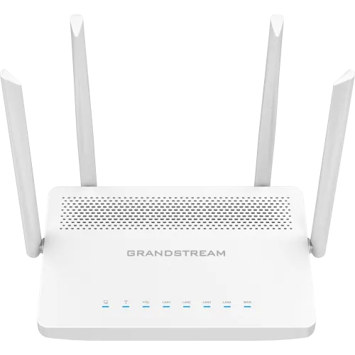 gwn7052-01-500x500 Grandstream GWN7052 1270Mbps Dual Band Gigabit WiFi Router Price in BD - Sleek white enterprise dual band router design with four external antennas.