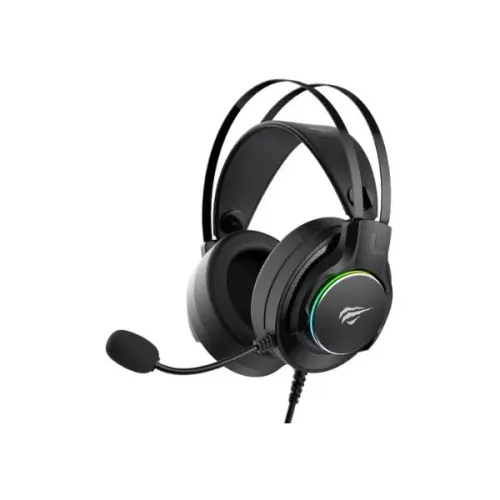 Havit Gamenote H2007U 7.1 Surround Sound Gaming Headphone Price in BD - Front view of Havit Gamenote H2007U USB gaming headphone with RGB lighting and microphone