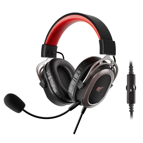 Havit H2008D Gaming Wired Headphone Price in BD - Front view of Havit H2008D wired gaming headphone with detachable microphone