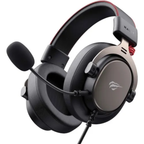 Havit H2015E 3.5mm Wired Gaming Headphone Price in BD - Front view of Havit H2015E gaming headphone with microphone and 3.5mm cable