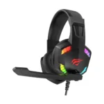 Havit Gamenote H2032D RGB Gaming Headphone Price in BD - Front view of Havit Gamenote H2032D gaming headphone with RGB lighting and microphone