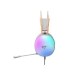 Havit Gamenote H2037d 3.5mm RGB Wired Gaming Headphone Price in BD - Front view of Havit Gamenote H2037d gaming headphone with RGB lighting and microphone