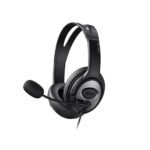 Havit H206D 3.5mm Double Plug Stereo Headset Price in BD - Front view of Havit H206D stereo headset with double 3.5mm plugs and boom microphone