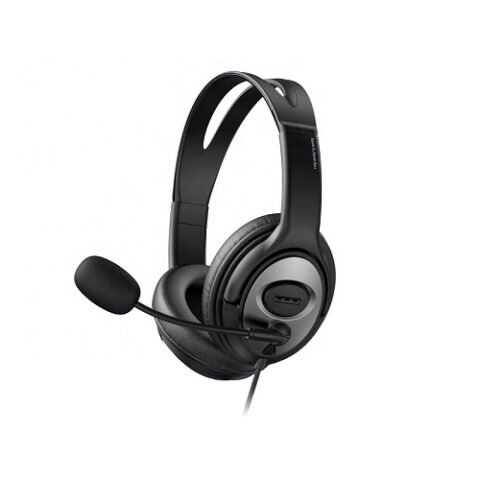 Havit H206D 3.5mm Double Plug Stereo Headset Price in BD - Front view of Havit H206D stereo headset with double 3.5mm plugs and boom microphone