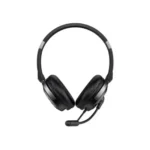 HAVIT H217D Double Jack Stereo Headphone Price in BD - Front view of HAVIT H217D stereo headphone with double 3.5mm jacks and boom microphone