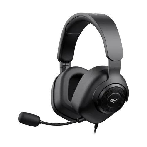 Havit H2230d 3.5mm Wired Gaming Headphone Price in BD - Front view of Havit H2230d gaming headphone with microphone and 3.5mm cable