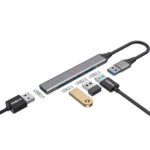 Havit H40 4-Port High-Speed USB Hub Price in BD - Top view of Havit H40 4-port USB hub with integrated cable