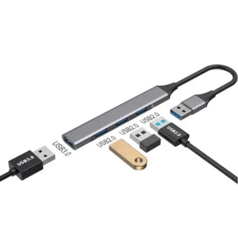 Havit H40 4-Port High-Speed USB Hub Price in BD - Top view of Havit H40 4-port USB hub with integrated cable