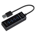 Havit H46 4-Port Super Speed USB 3.0 Hub Price in BD - Top view of Havit H46 4-port SuperSpeed USB 3.0 hub with integrated cable
