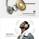 Havit H683BT ANC Foldable Wireless Headphone Price in BD - Front view of Havit H683BT active noise cancelling wireless headphone
