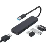 Havit H94 4-Port High-Speed USB Hub Price in BD - Top view of Havit H94 4-port USB hub with integrated cable