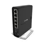 MikroTik RBD52G-5HacD2HnD-TC hAP ac2 Dual-Concurrent Router Price in BD - Black MikroTik hAP ac2 dual-band gigabit router in standing tower case layout.